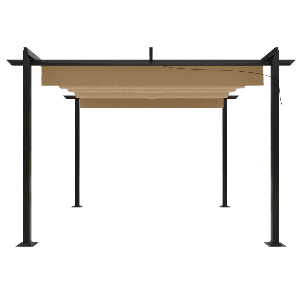 Pavillon med udtrækbart tag 3x3 m Taupe