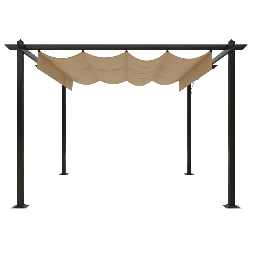 Pavillon med udtrækbart tag 3x3 m Taupe