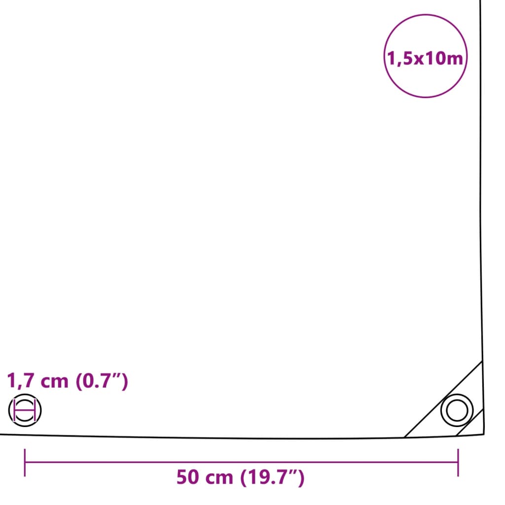 Abdeckplane 650 g/m² 1,5x10 m Schwarz