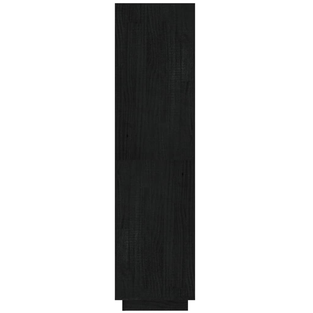 Bogreol/rumdeler Sort 40x35x135 cm Massiv Fyr