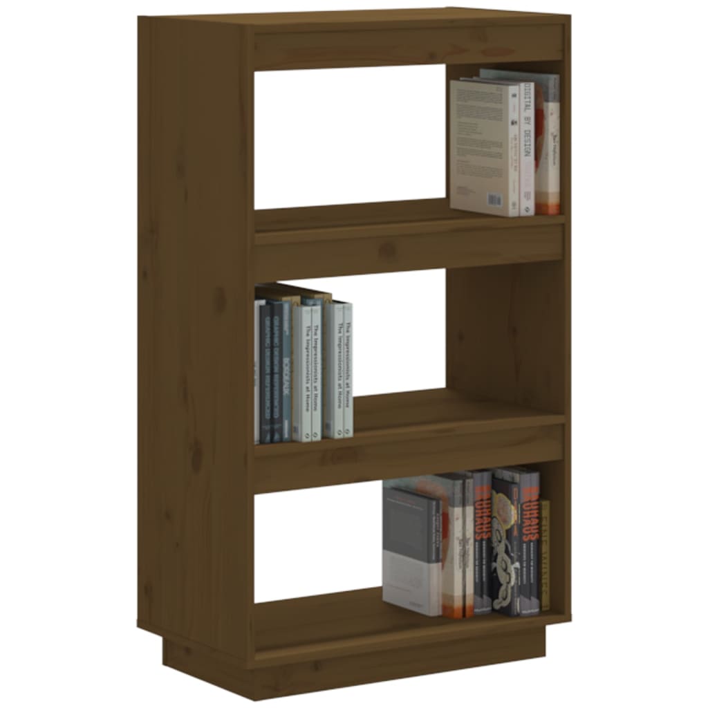 Bogreol/rumdeler Honningbrun 60x35x103 Massiv Fyr