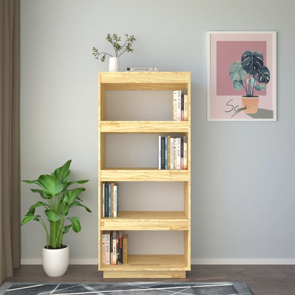 Bogreol/rumdeler 60x35x135 cm massiv fyrretræ