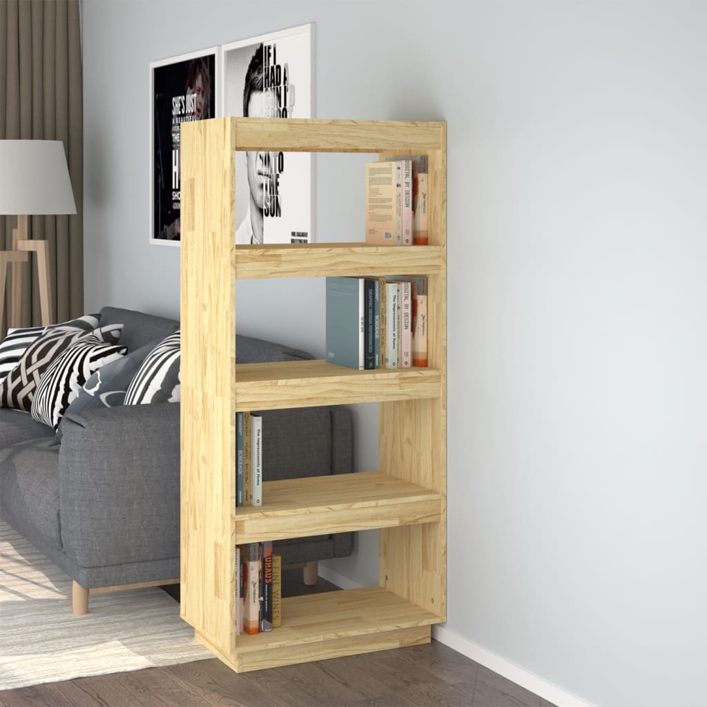 Bogreol/rumdeler 60x35x135 cm massiv fyrretræ