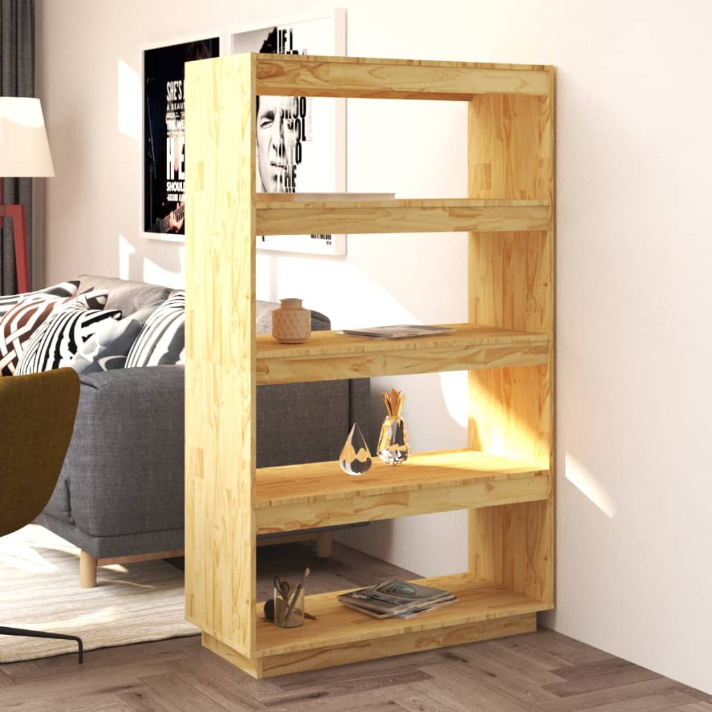 Bogreol/rumdeler 80x35x135 cm Massiv Fyr