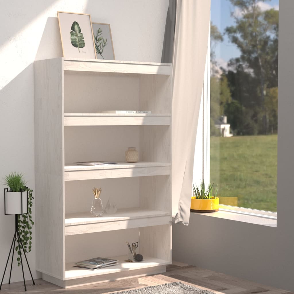 Reol/Rumadskiller Hvid 80x35x135 cm Massiv Fyr