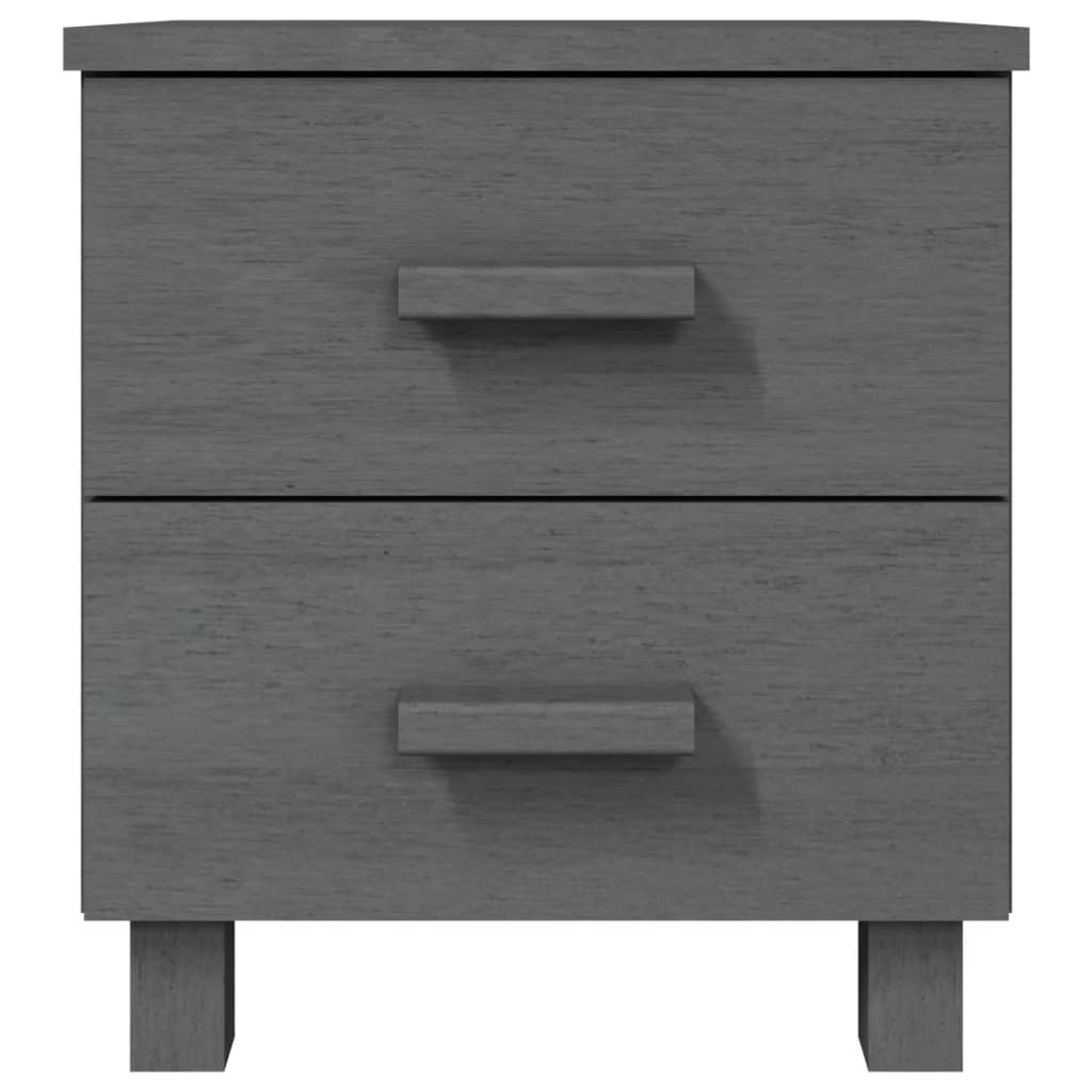 Nachttisch HAMAR Dunkelgrau 40x35x44,5 cm Massivholz Kiefer