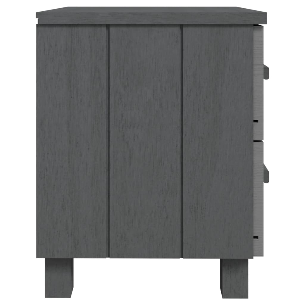 Nachttisch HAMAR Dunkelgrau 40x35x44,5 cm Massivholz Kiefer