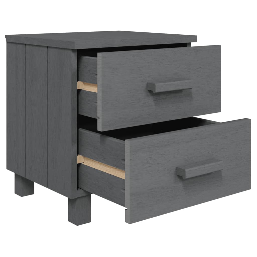 Nachttisch HAMAR Dunkelgrau 40x35x44,5 cm Massivholz Kiefer