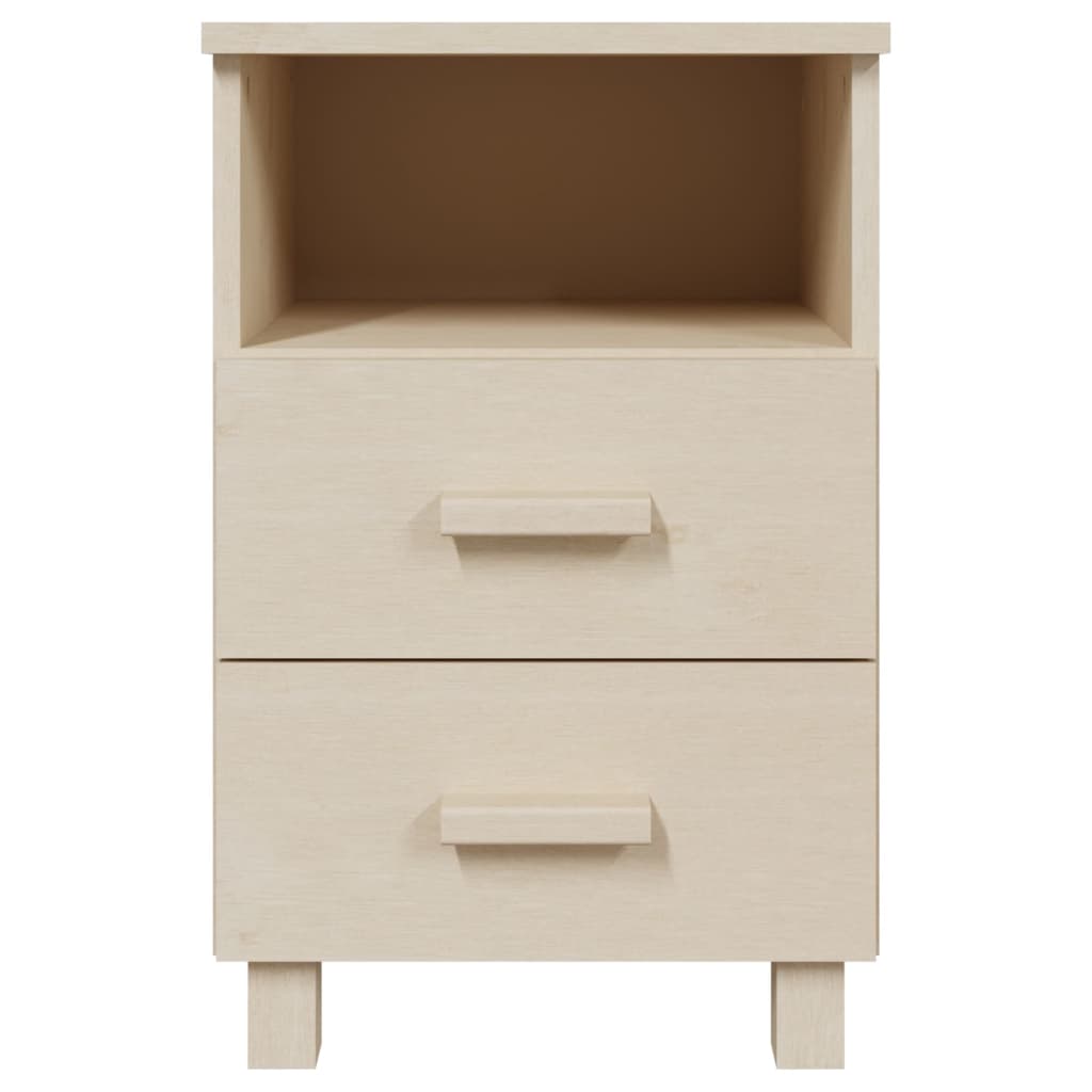 Sengeborde HAMAR 2 stk Honningbrun 40x35x62 cm massivt træ
