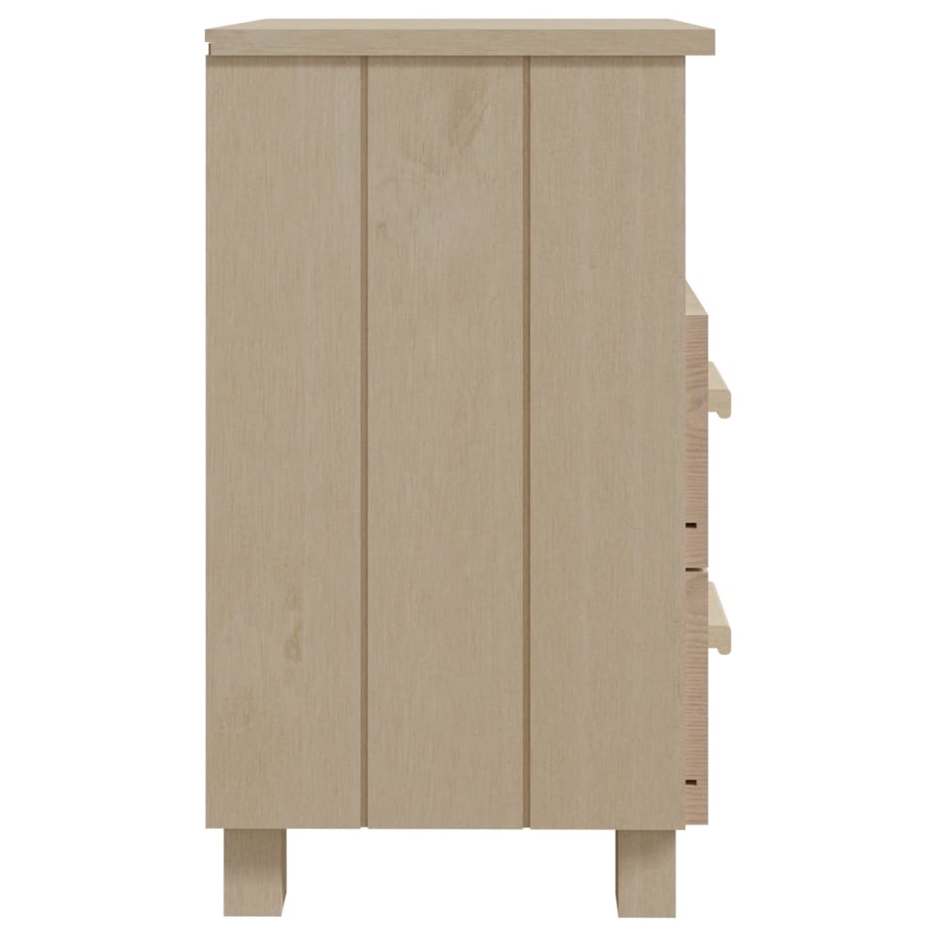 Sengeborde HAMAR 2 stk Honningbrun 40x35x62 cm massivt træ