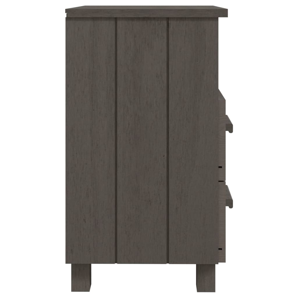 Sengeborde HAMAR 2 stk Lysegrå 40x35x62 cm massivt træ