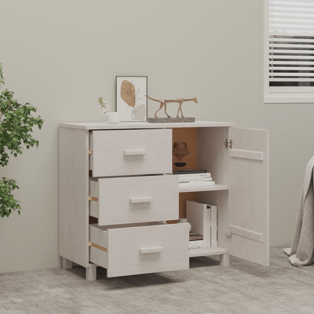 Skænk HAMAR Hvid 90x40x80 cm Massiv Fyr
