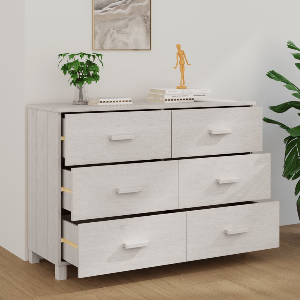 Skænk HAMAR Hvid 113x40x80 cm Massiv Fyr