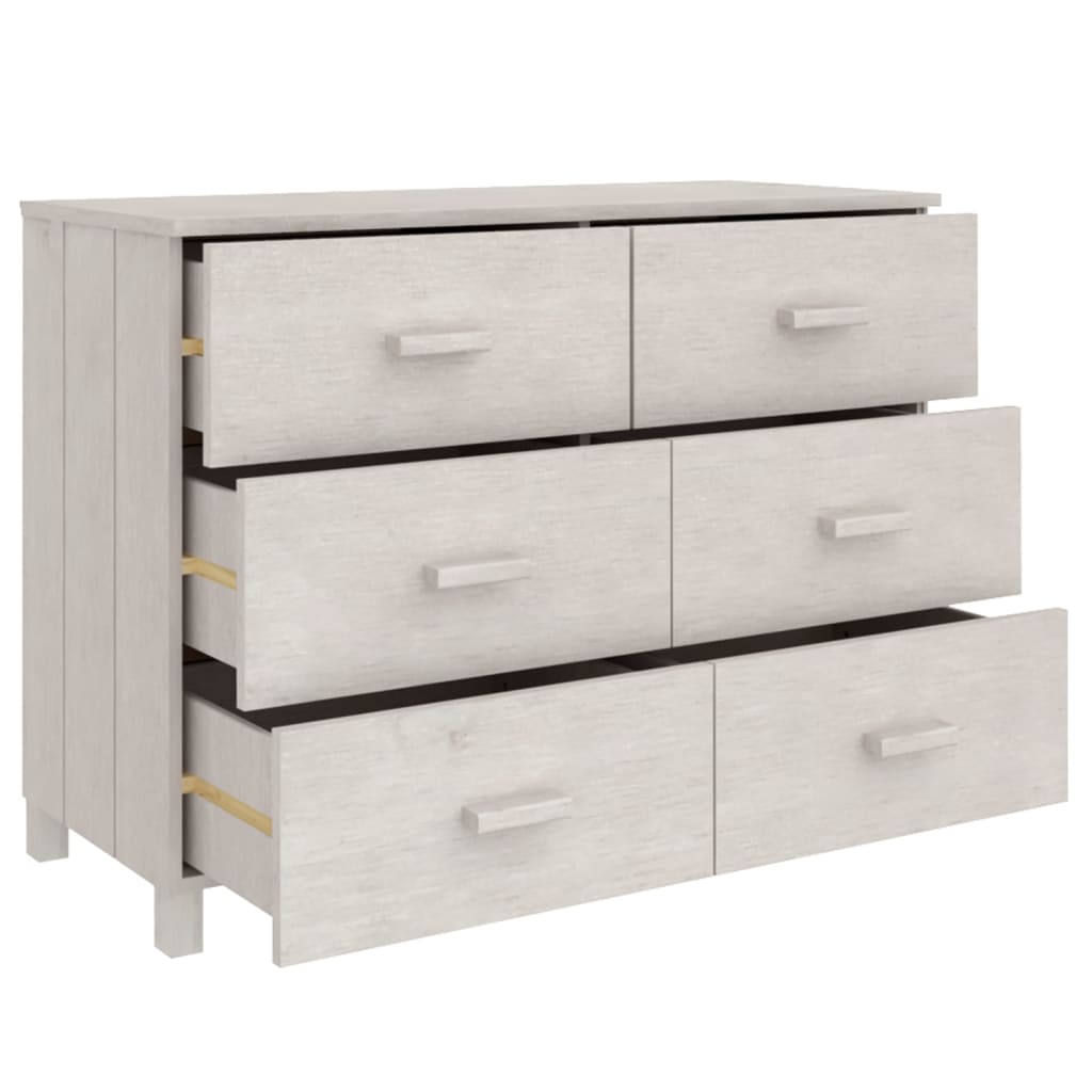 Skænk HAMAR Hvid 113x40x80 cm Massiv Fyr