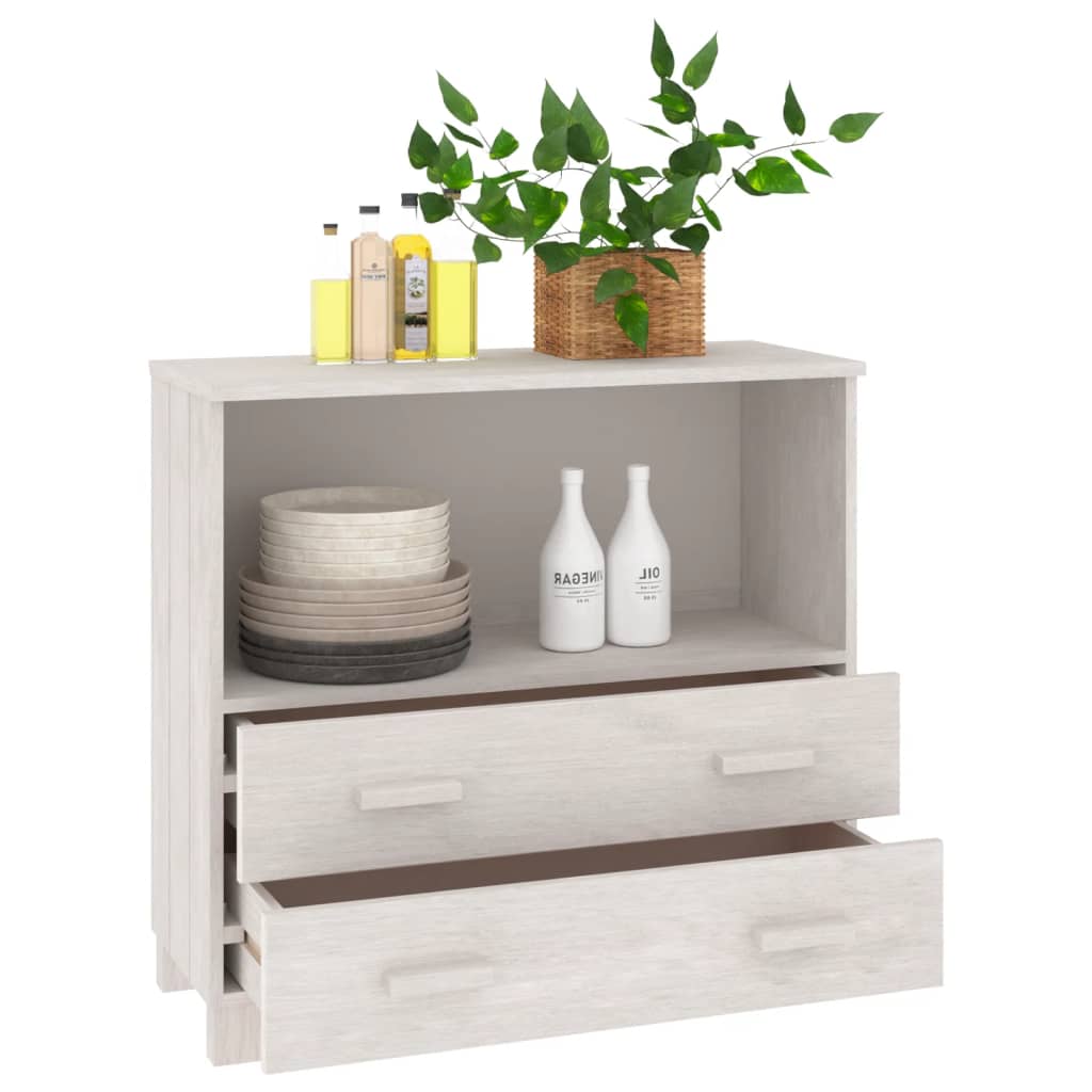 Skænk HAMAR Hvid 85x35x80 cm Massiv Fyr