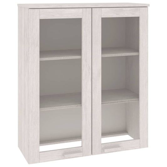 Highboard-Oberteil HAMAR Weiß 85x35x100 cm Massivholz