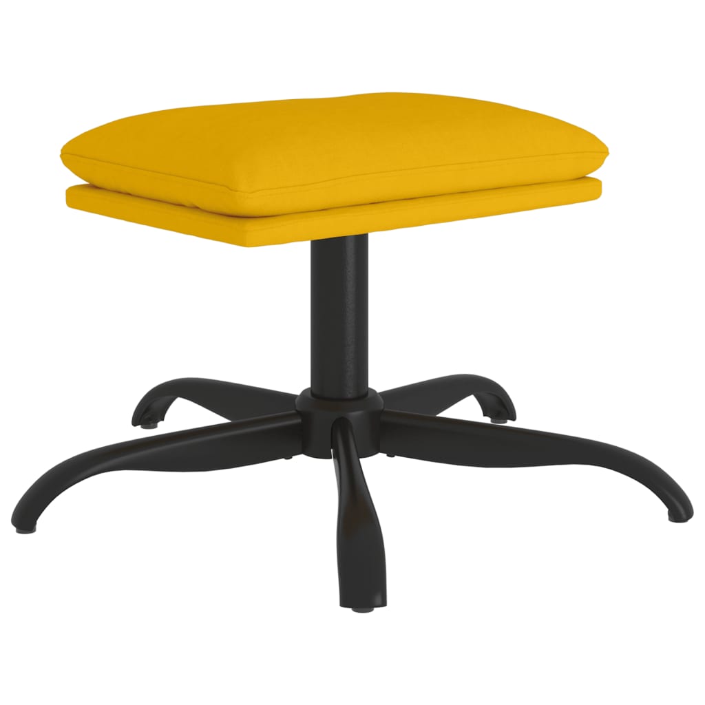 Fodskammel Sennep Gul 60x60x36 cm Fløjl