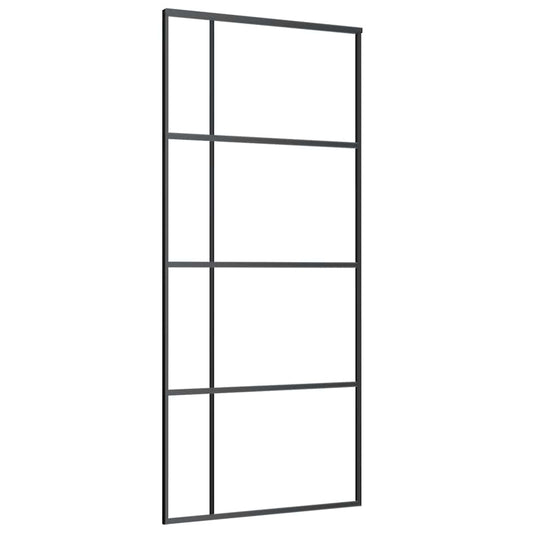 Schiebetür ESG-Glas und Aluminium 90x205 cm Schwarz