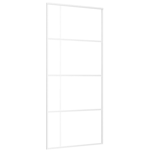 Schiebetür ESG-Glas und Aluminium 90x205 cm Weiß