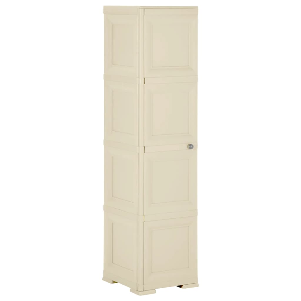 Kunststoffschrank 40x43x164 cm Holzdesign Angora-Weiß