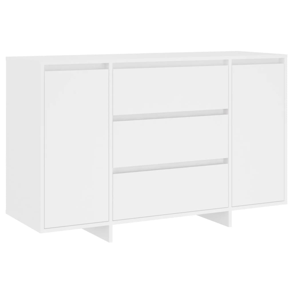 Skænk med 3 skuffer Hvid 120x41x75 cm Træmateriale