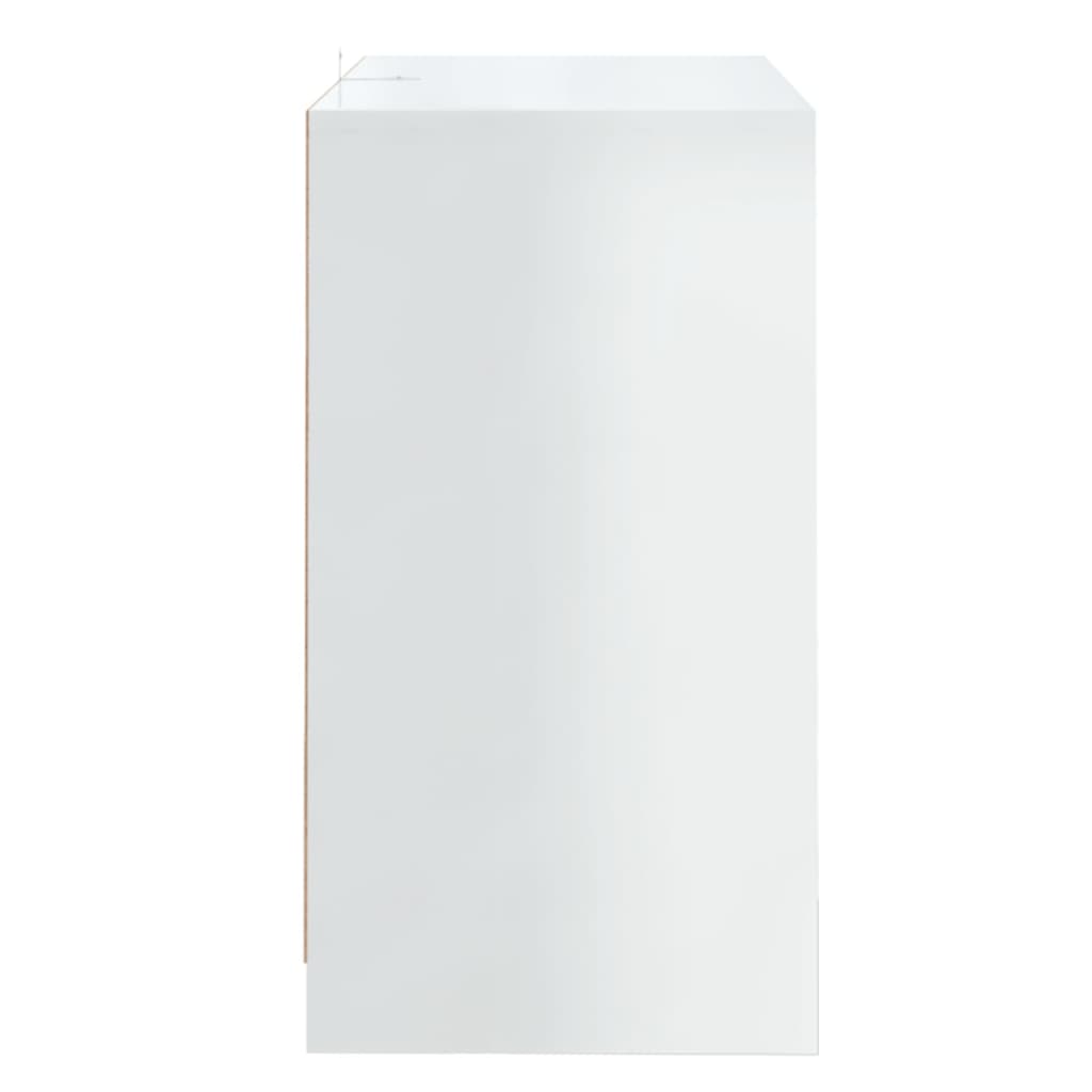 Skænk Højglans Hvid 70x41x75 cm Træmateriale
