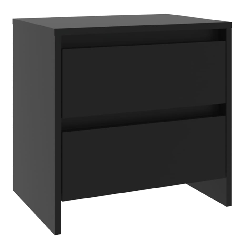 Sengeborde 2 stk Sort 45x34,5x44,5 cm træmateriale