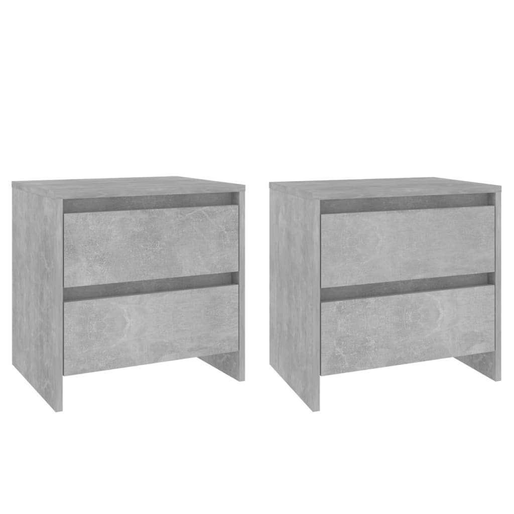 Nachttische 2 Stk. Betongrau 45x34,5x44,5 cm Holzwerkstoff