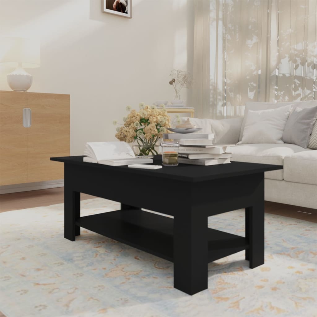 Sofabord Sort 102x55x42 cm Træ Materiale