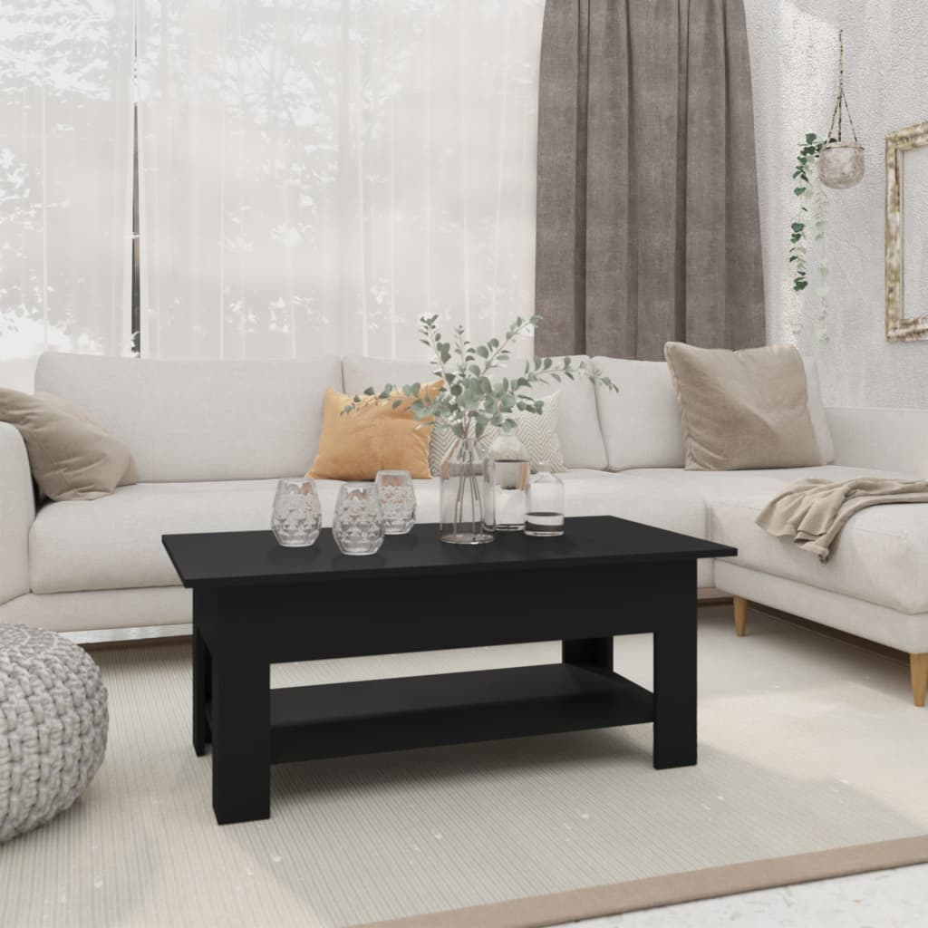 Sofabord Sort 102x55x42 cm Træ Materiale