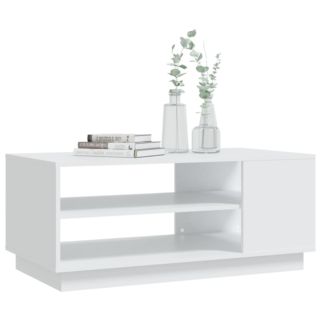 Sofabord Hvid 102x55x43 cm Træ Materiale