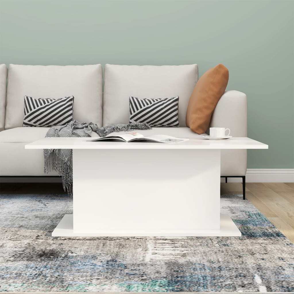 Sofabord Hvid 102x55,5x40 cm Træ Materiale
