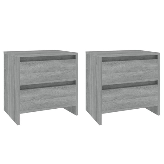 Nachttische 2 Stk. Grau Sonoma 45x34,5x44,5 cm Holzwerkstoff