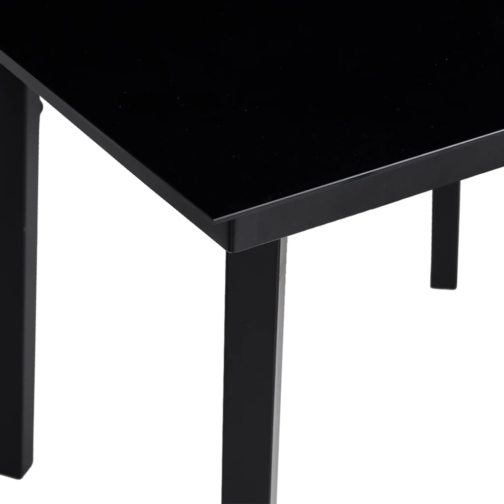 Garten-Esstisch Schwarz 80x80x74 cm Stahl und Glas