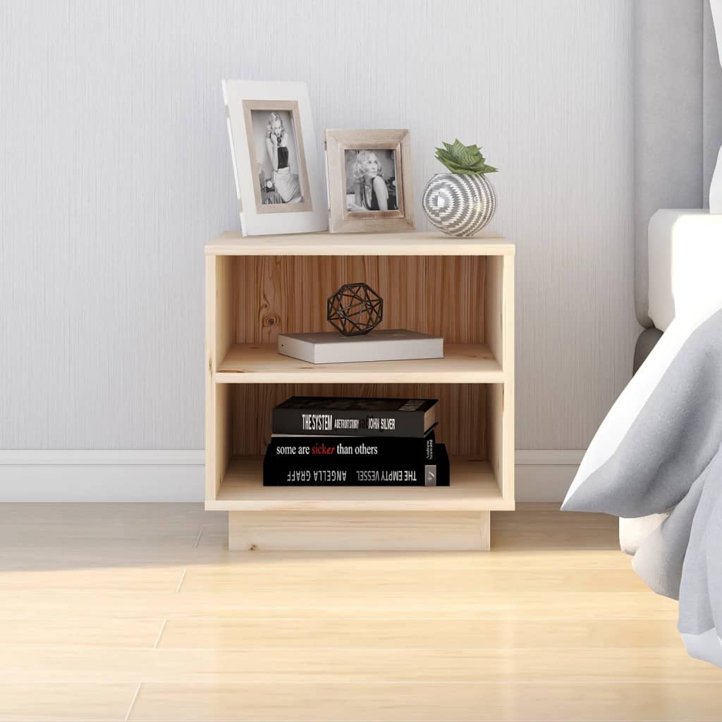 Sengeborde 2 stk 40x34x40 cm massivt fyrretræ