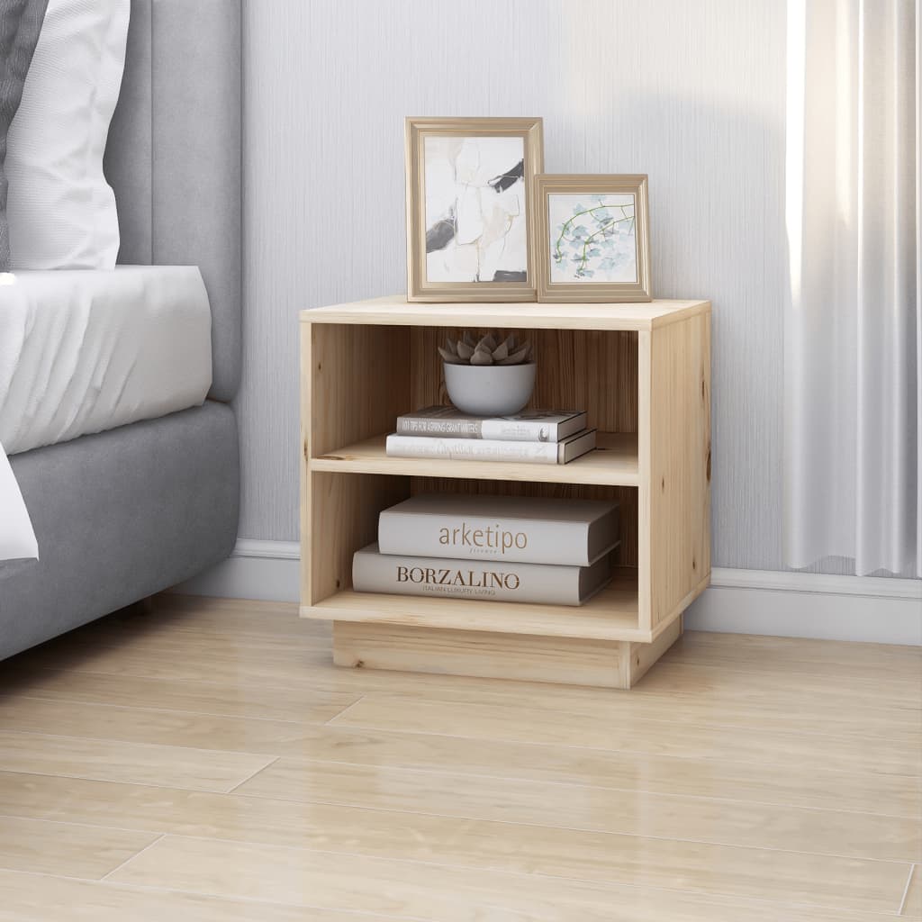 Sengeborde 2 stk 40x34x40 cm massivt fyrretræ