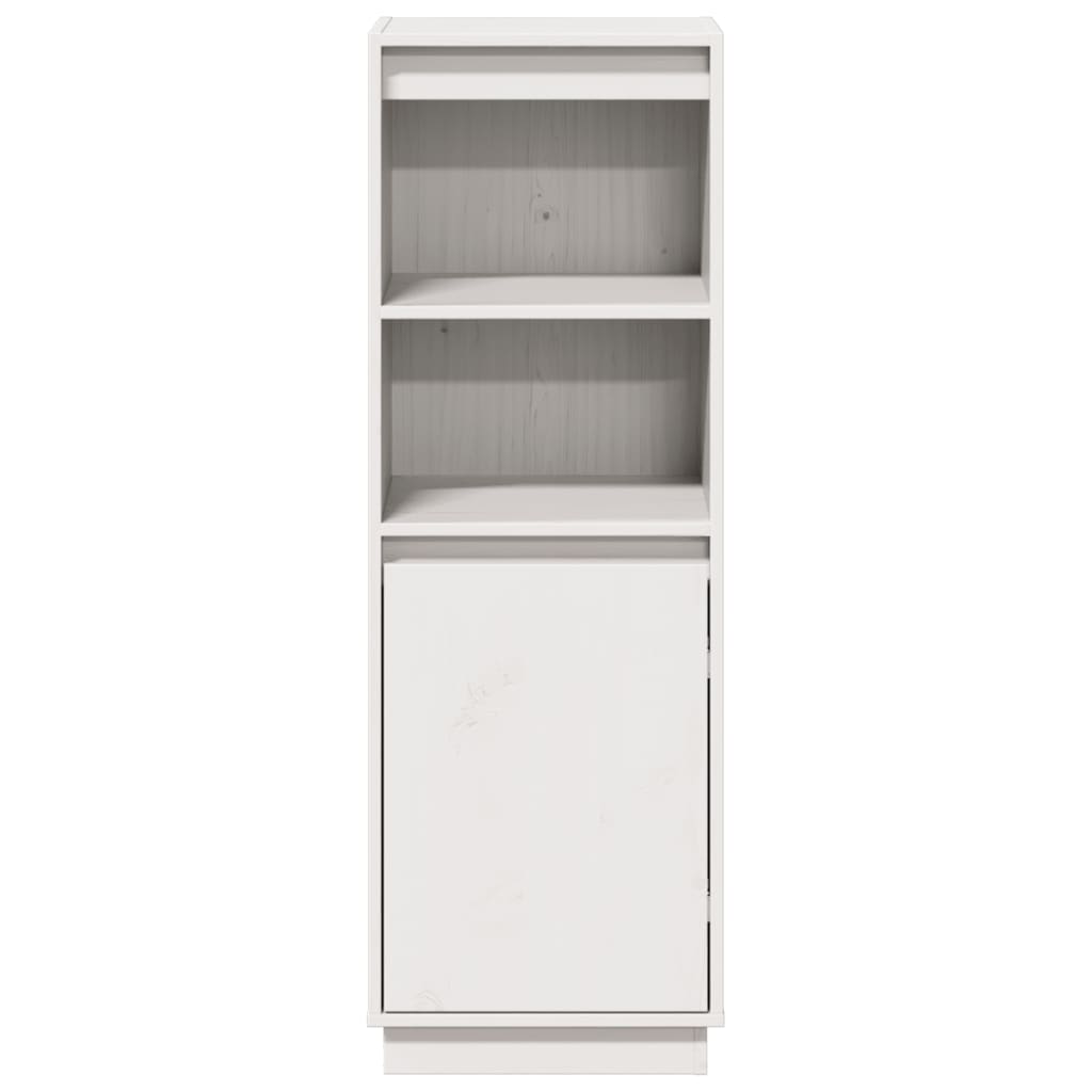 Highboard Hvid 37x34x110 cm Massiv Fyr