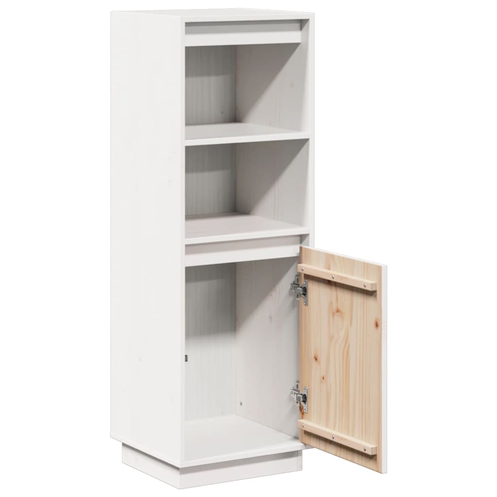 Highboard Hvid 37x34x110 cm Massiv Fyr
