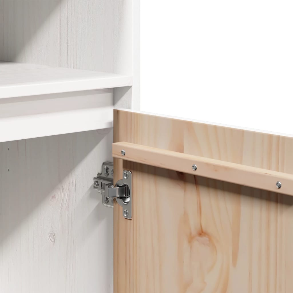 Highboard Hvid 37x34x110 cm Massiv Fyr