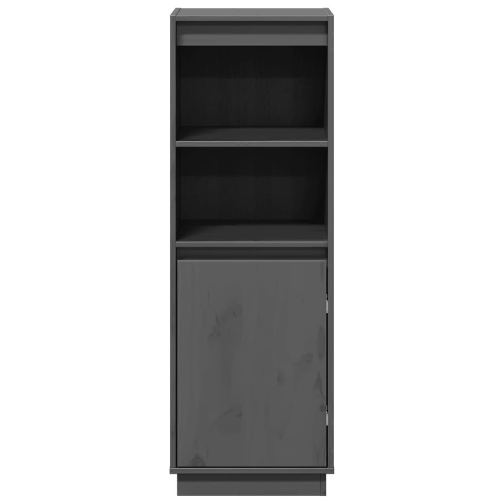 Highboard Grå 37x34x110 cm Massiv Fyr