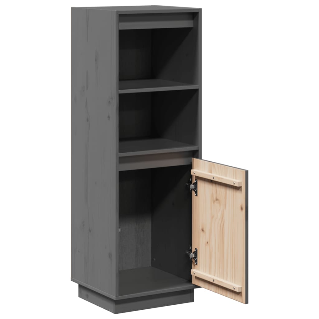Highboard Grå 37x34x110 cm Massiv Fyr