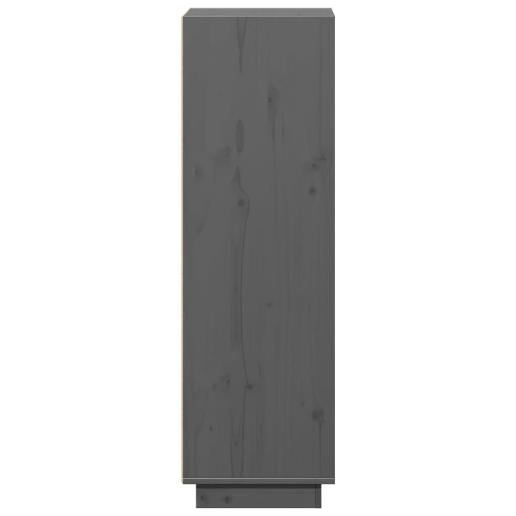Highboard Grå 37x34x110 cm Massiv Fyr