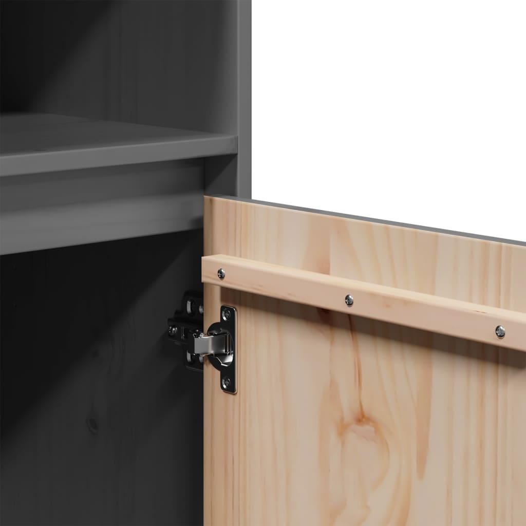 Highboard Grå 37x34x110 cm Massiv Fyr