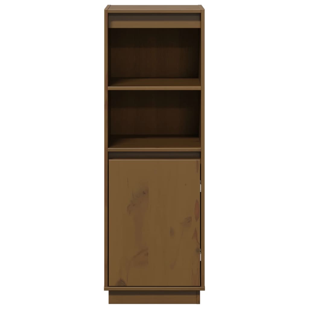 Highboard Honigbraun 37x34x110 cm Massivholz Kiefer