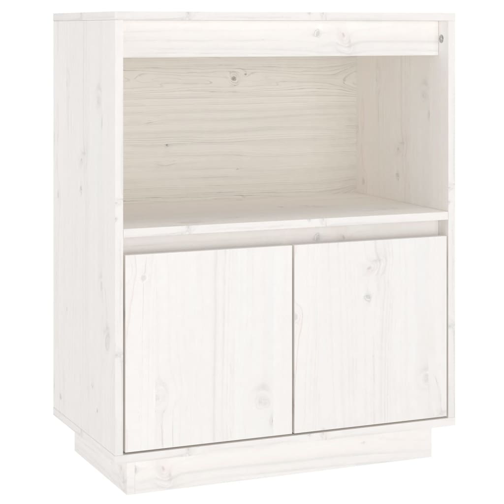 Skænk Hvid 60x34x75 cm Massiv Fyr