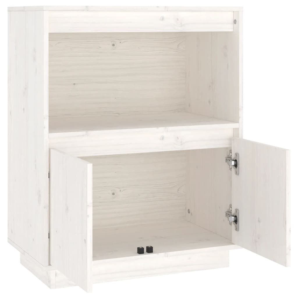 Skænk Hvid 60x34x75 cm Massiv Fyr