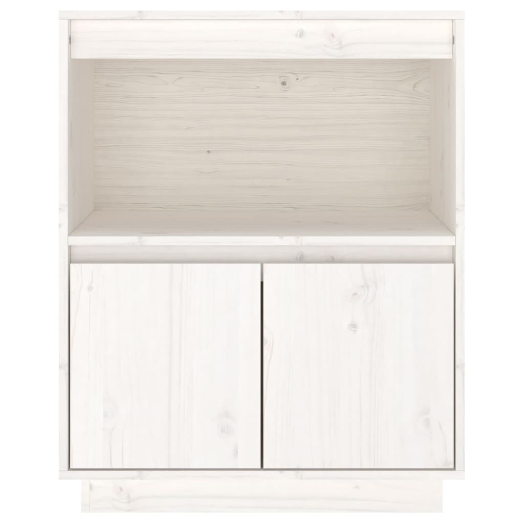 Skænk Hvid 60x34x75 cm Massiv Fyr