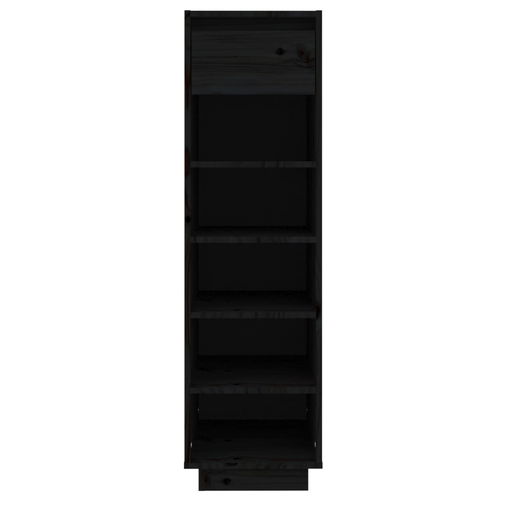 Schuhregal Schwarz 34x30x105 cm Massivholz Kiefer