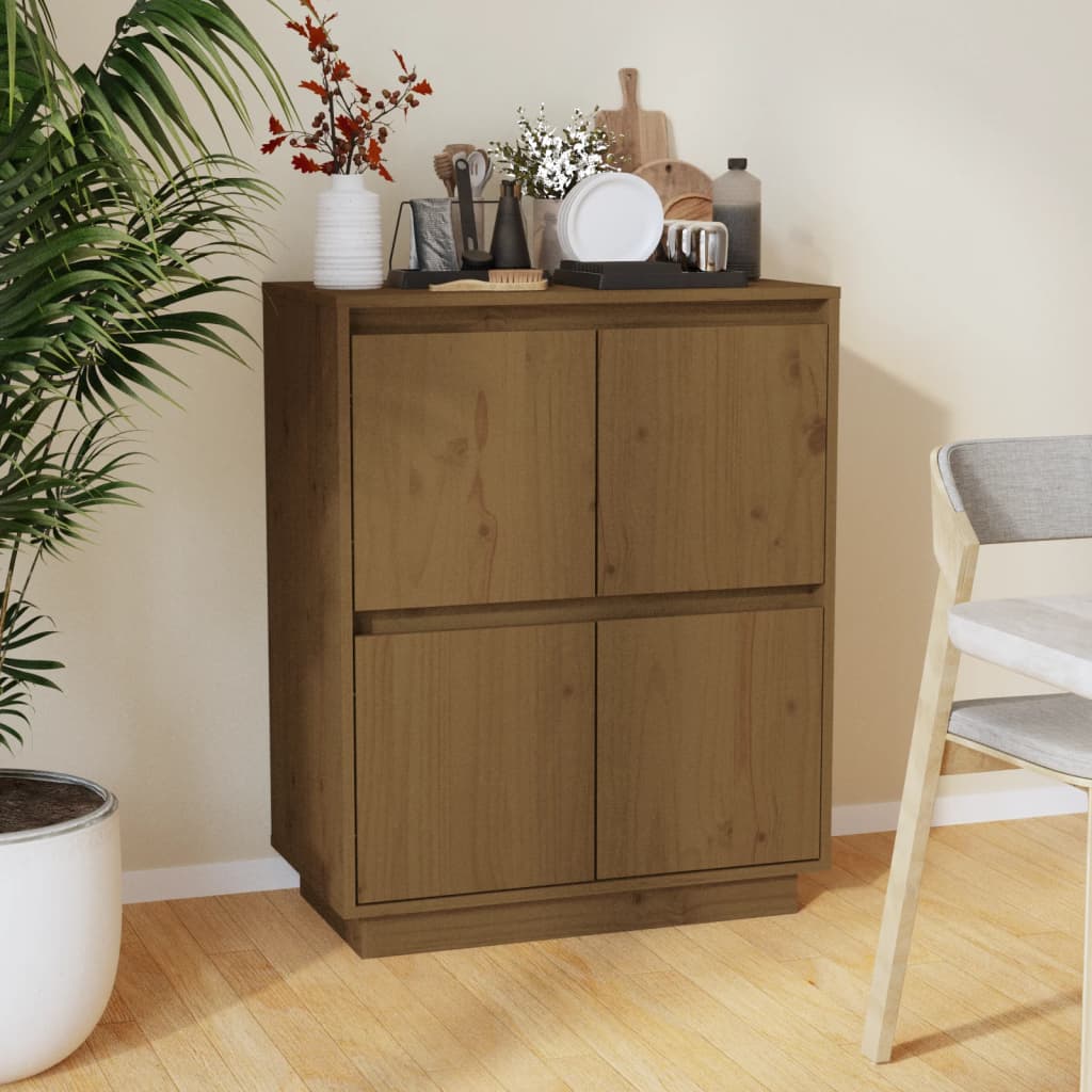 Sideboard Honigbraun 60x34x75 cm Massivholz Kiefer