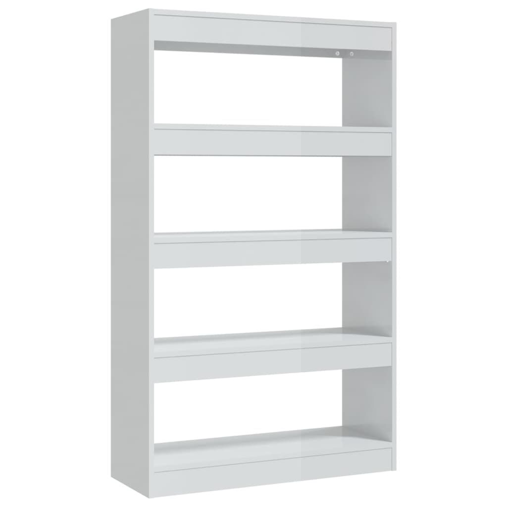 Bogreol/rumdeler Højglans Hvid 80x30x135cm Træmateriale